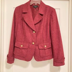 Talbots Tweed Wool Berry Jacket (Sz 16 petite)